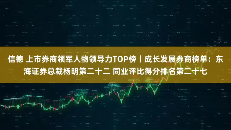 信德 上市券商领军人物领导力TOP榜丨成长发展券商榜单：东海证券总裁杨明第二十二 同业评比得分排名第二十七
