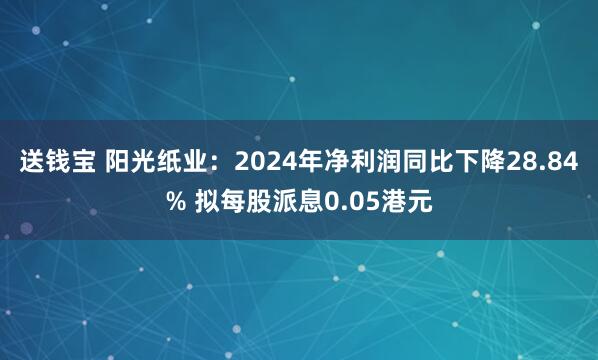 送钱宝 阳光纸业：2024年净利润同比下降28.84% 拟每股派息0.05港元