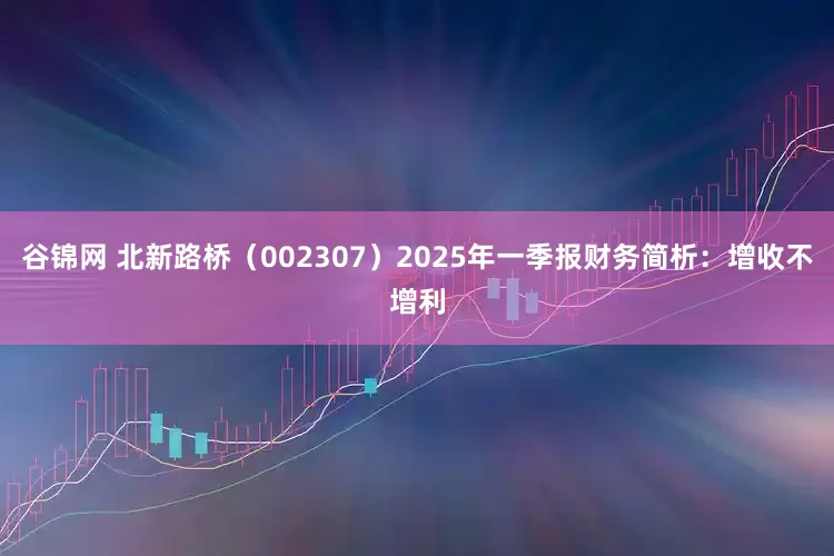 谷锦网 北新路桥（002307）2025年一季报财务简析：增收不增利